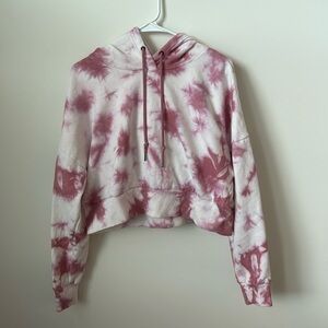 90 Degree‎ by Reflex Pink Tie-Dye Cropped Hoodie